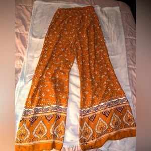 Orange wide leg palazzo pants